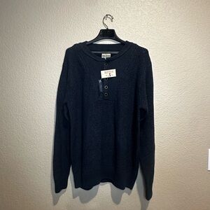 RedHead Men's Navy Crewneck Sweater with Button Detail